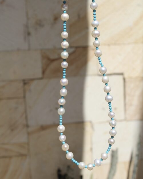Collar de Perlas y Turquesa