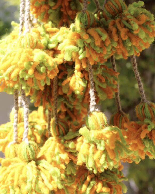Tlacoyales Pompones Mezcla Verde y Naranja - Image 3