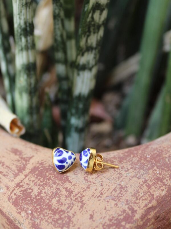 Aretes Chapa de Oro Corazón