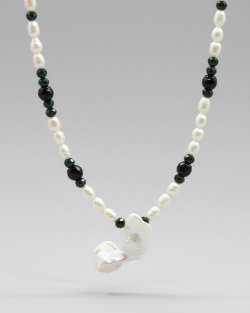 Collar "Perlas y Obsidiana"