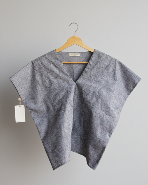 Crop Top Rombo Negro Jaspeado