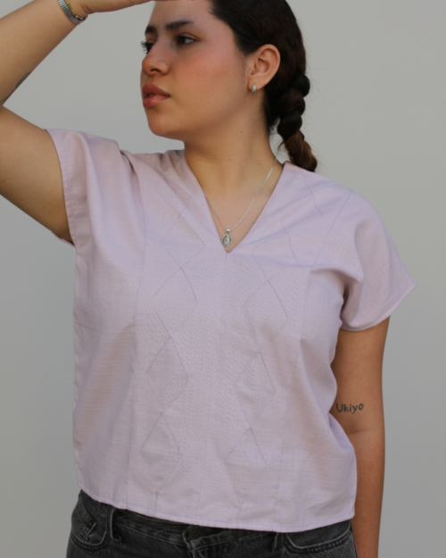 Crop Top Rombo Lila