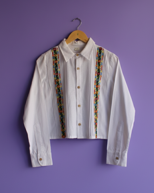 Camisa Blanca Dama Chaquira