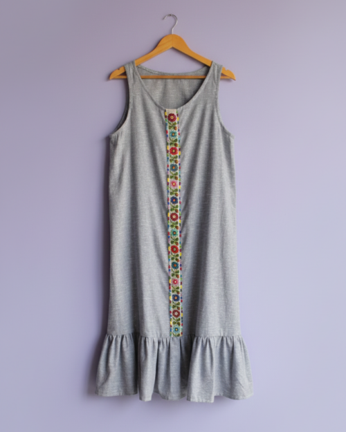 Vestido Azul Jaspeado