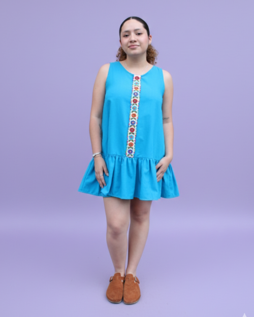 Vestido Chaquira Azul