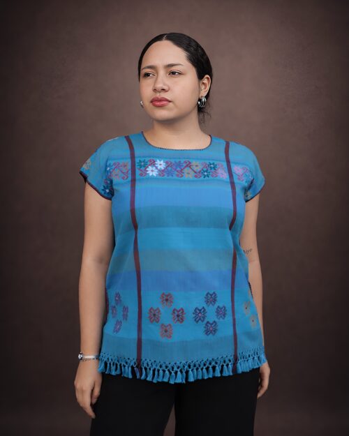 Blusa Brocados Azul