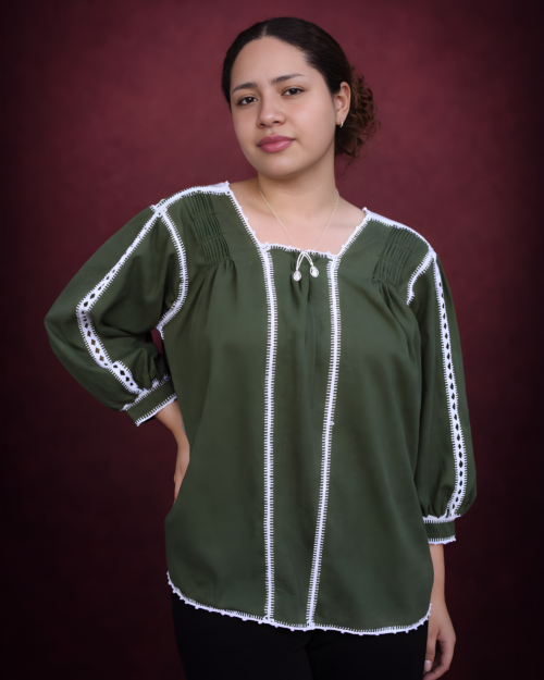 Blusa Sirena Verde Blanco