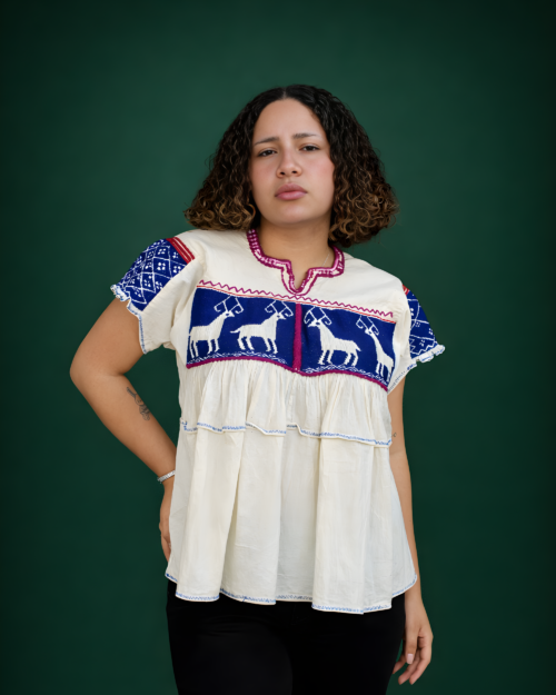 Blusa Natural Venado Azul