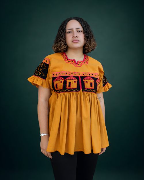 Blusa Amarilla Casitas