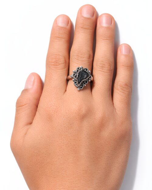 Anillo Plata Geodita Irregular