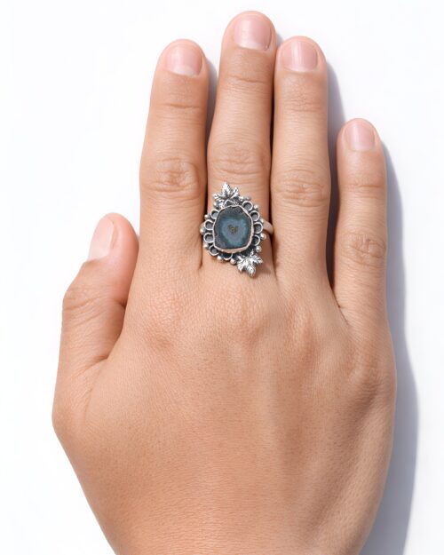 Anillo Plata Geodita Hojitas