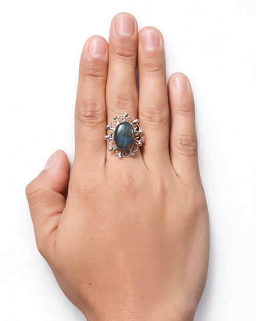 Anillo Labradorita Ovalada
