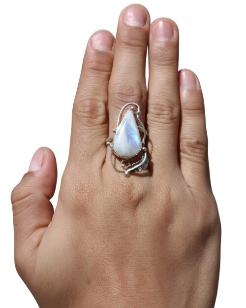 Anillo Piedra Luna Gota