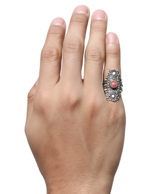 Anillo Plata Coral