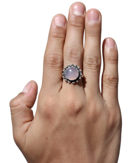 Anillo Plata Cuarzo Rosa