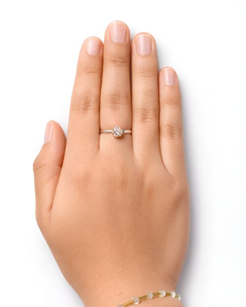 Anillo Plata Delgado Moissanita