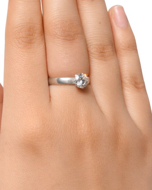 Anillo Plata Grueso Moissanita