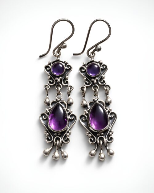 Aretes Filigrana Plata Amatista