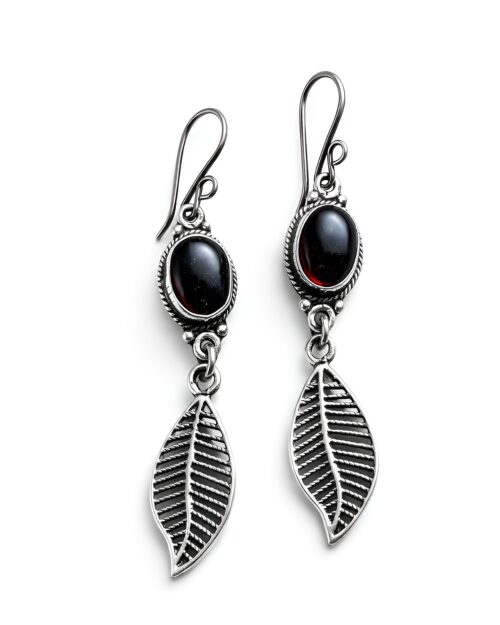 Aretes Plata Obsidiana
