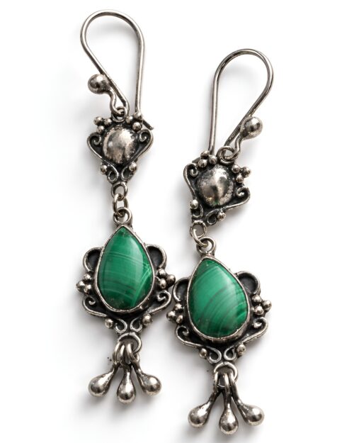 Aretes Plata Malaquita