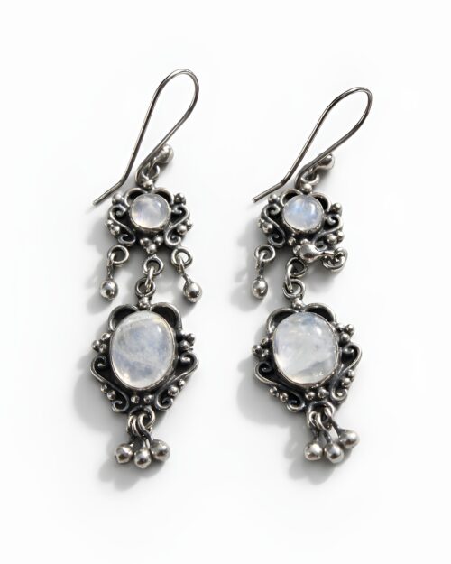 Aretes Plata Piedra Luna