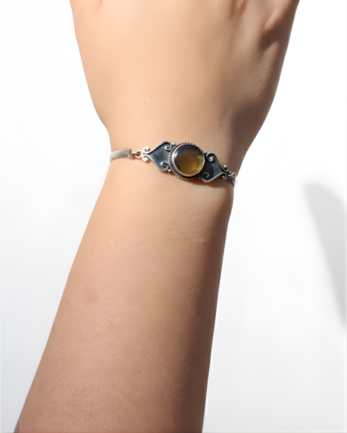 Brazalete Plata Con Ambar