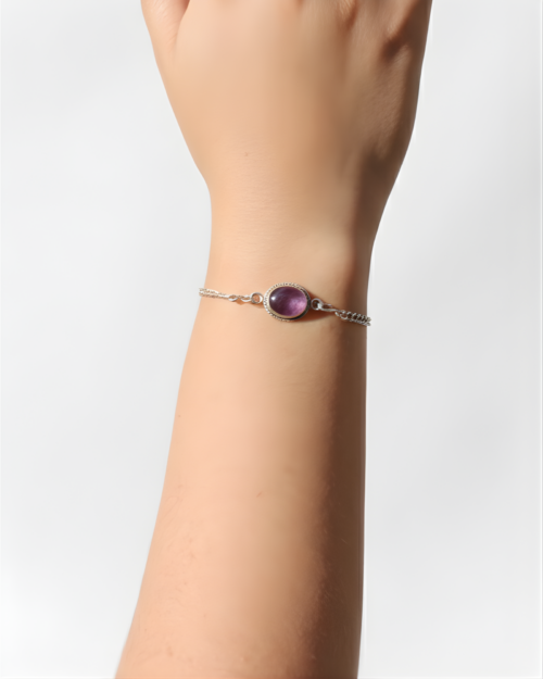 Pulsera Plata Piedra Amatista