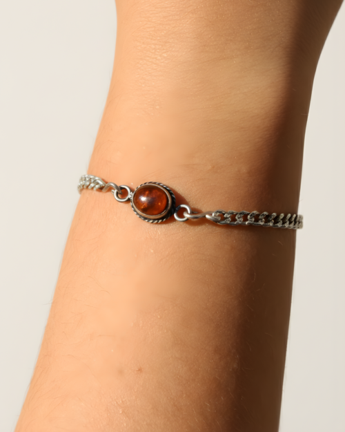 Pulsera Plata Piedra Ojo de Tigre