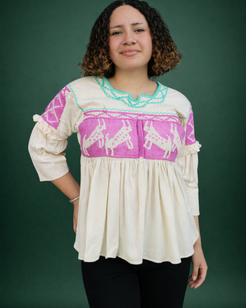 Blusa Natural Venados Antiguos Lila