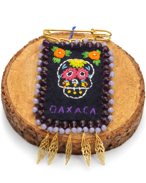 Broches Calaverita Oaxaca